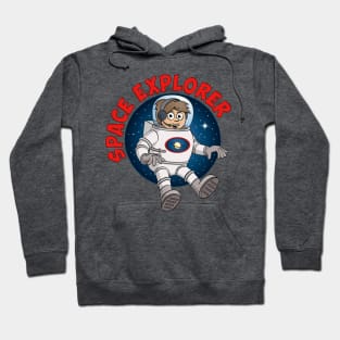 Illustration of a happy space explorer astronaut boy Hoodie